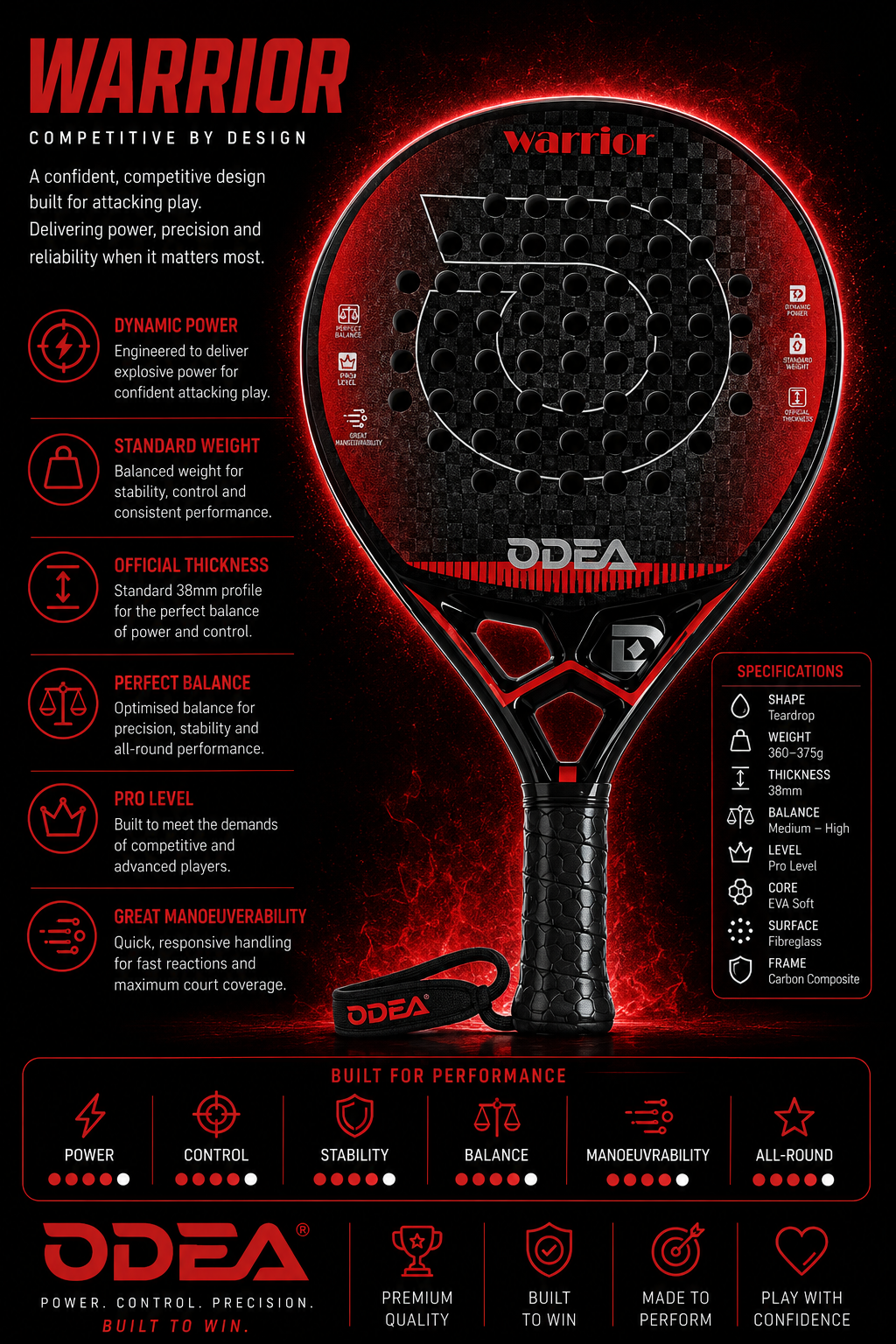 PadelOdea Warrior padel racket
